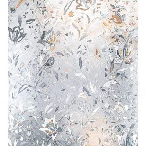 C Film fen&ecirc;tre 60x100 cm film verre statique vitrage sans adh&eacute;sif isolant thermique protection la vie priv&eacute;e motif tulipe color&eacute;