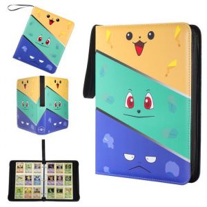 Classeur Album Pokémon 900 Cartes Cahier Range Carte Pokémon 50 Pages Classeur Cartes à Collectionner en Cuir PU