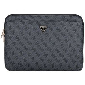 Housse Guess 4G zippée avec logo triangulaire pour ordinateur portable 14 (noir)