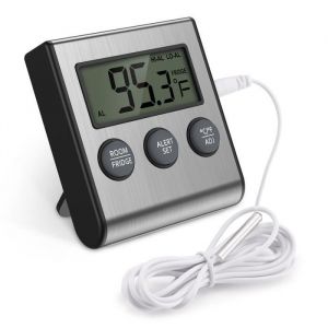Thermomètre de Frigo Congelateur Thermomètre de Réfrigérateur Moniteur avec Sonde -50℃ à 70℃ - Noir