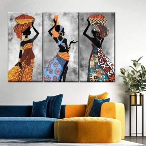 Peintures dart tribal ethnique africain femmes noires dansant affiche impression sur toile peinture abstrait 40x80cm sans cadre