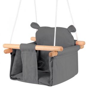 Balan&ccedil;oire pour B&eacute;b&eacute; avec Ceinture de S&eacute;curit&eacute; Balan&ccedil;oire pour Enfants et B&eacute;b&eacute; Int&eacute;rieur Ext&eacute;rieur Gris