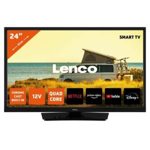 Lenco LED-2463BK (V2) - 24 Smart TV Android avec adaptateur voiture 12&nbsp;V noir