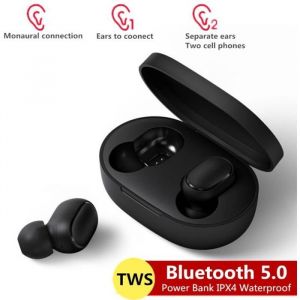 A6S TWS Oreillettes Bluetooth pour Redmi Airdots Écouteurs Sans Fil 5.0 Casque Antibruit Mic pour Xiaomi iPhone Huawei Samsung noir