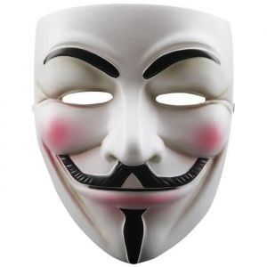 Masque de Cosplay V pour Vendetta - PZCC - Guy Fawkes en r&eacute;sine - Blanc et Noir - Adulte Mixte