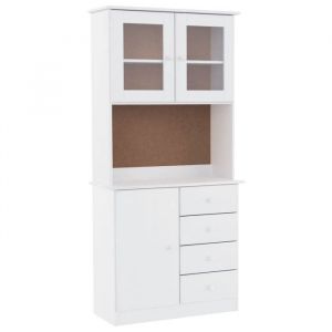 Enfilade/Bahut/Vitrine - Rustique - Buffet ALTA blanc 77 x 35 x 165 cm bois massif de pin @378281