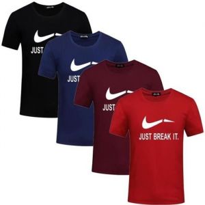 Tee Shirt Homme Imprim&eacute; Col Arrondi Manches Courtes - INSFITY - Noir/bleu/bordeaux/rouge