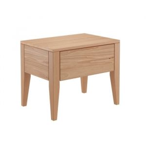 table de chevet en h&ecirc;tre massif naturel style &eacute;l&eacute;gant avec 1 tiroir 90.20-K44