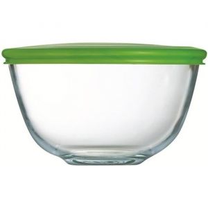 PYREX Bol de pr&eacute;paration + couvercle en plastique 14 cm transparent