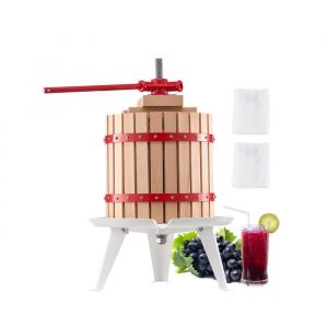 Pressoir &agrave; Fruits Manuel 12 L-VEVOR-Presse &agrave; Vin-avec Panier en Bois Massif avec 8 Blocs-Presse-agrumes avec Poign&eacute;e