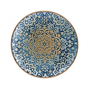 Service de table de 12 pièces plates et rondes et empilables TIFFANY 17 x 22 cm assiettes en porcelaine bleu - 281g