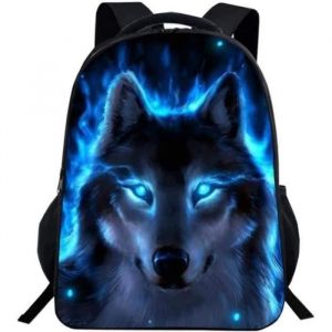 CARTABLE - HAOPYOU - 3D Loup - Blanc - Zippée - Mixte - Maternelle