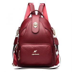 Sac à Dos Femme Cuir PU Rouge