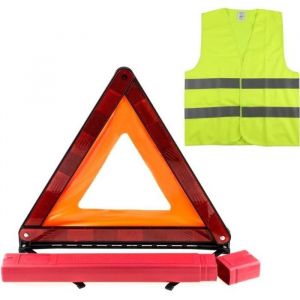Kit de signalisation Triangle + gilet Homologués Norme CE kit auto sécurité