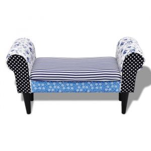 Bon plan Banquette - JILI HOT - Banc Design avec patchwork Bleu et blanc Pour Entrée/Couloir Thome8837564
