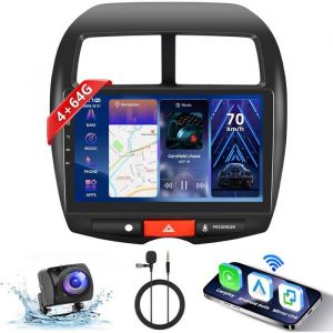 IBEAFILLY Autoradio pour 10-17 Mitsubishi ASX 2010-2017 android 14 10 Carplay Android auto 4+64G+caméraAHD+microphone