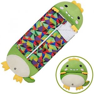 XJYDNCG 137*50cm Mignon Sac de Couchage Enfant Duvet Enfant avec Oreiller pour B&eacute;b&eacute; Vert