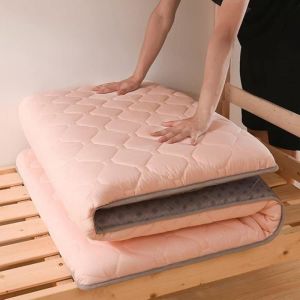 Matelas Futon Japonais Pliable &ndash; Tapis Tatami Portable pour Voyage et Camping Taille 80x190 cm Simple Couleur Rose