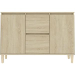 Buffet Chêne sonoma - DILWE - Aggloméré - Bois massif - Porte(s) et tiroir(s) - Marron - Scandinave - Moderne