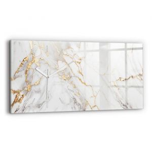 Decortapis Horloge murale en verre Horloge Rectangulaire 60x30cm Marbre décoratif