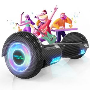 MEGA MOTION Hoverboard 65 Noir - deux roues avec Haut-parleur Bluetooth - avec Lumières LED pour Enfants