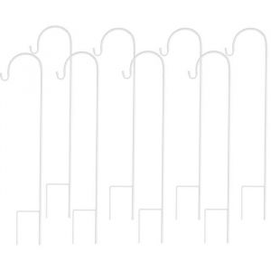 Lot de 8 Crochet de Berger sur Pied Crochets de B&acirc;ton Ext&eacute;rieur 90cm Crochet de Suspension de Plantes