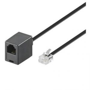 Alpexe® Câble d'extention modulaire noir 6,0m Connecteur RJ11 male > Connecteur RJ11 femelle jack  4 broches 1:1