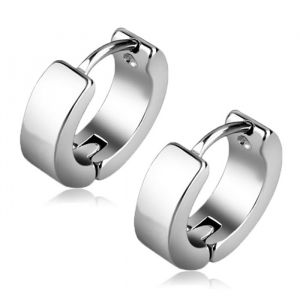 Boucles doreilles homme - ZENSE - Acier inoxydable argentées - Hauteur 120cm Largeur 040cm - ZE0018-A