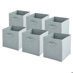 Panier de rangement - BOX AND BEYOND - Lot de 6 - Tissu - Vert Sauge - 31x31x31cm