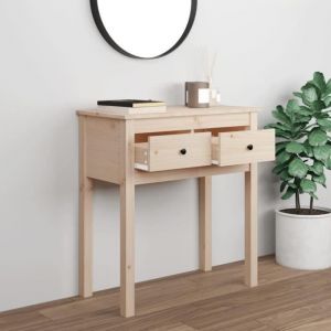 Table console - ESTINK - 112258 - Bois massif de pin - 70x35x75 cm - Beige