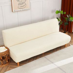 Housse de canap&eacute; sans accoudoirs Housse de futon Extensible Protection antid&eacute;rapante pour canap&eacute; sans accoudoirsBeige