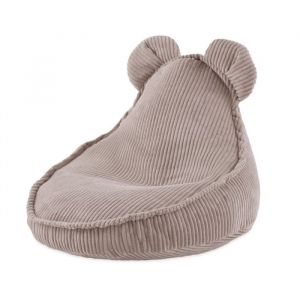 Fauteuil Pouf Siège Poire Oreilles dOurs pour Bébé Enfants pour la Chambre dEnfant MISIOO Huggy Bear Velours Côtelé Beige 68x45