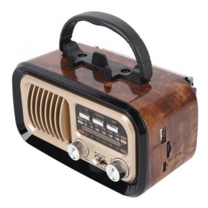 SURENHAP RETRO FM Radio Bluetooth en haut-parleur Radio r&eacute;tro avec carte m&eacute;moire Bluetooth Carte m&eacute;moire USB son fixation Noir