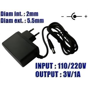 KALEA-INFORMATIQUE Boitier Alim Externe AC 220V vers DC 3V - 1A - Embout 2.5x5.5mm