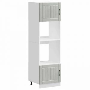 Automne/hiverArmoires de four - Armoire bas de cuisine Colonne cuisine - 2 pièces Lucca Bois dingénierie gris béton8222014