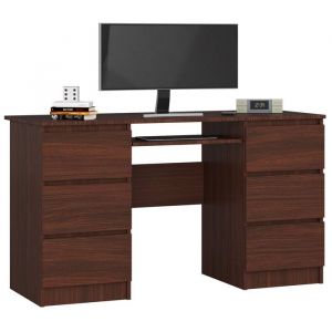 Bureau dordinateur AKORD A11 Wengé 135 cm 6 tiroirs façade Wengé 135x50x77 cm