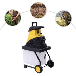 Broyeur de Branches Électrique 2500W - Broyeur de Branches avec 45L Boîte de Collecte Pour Coupe des Branches COUPE BRANCHE