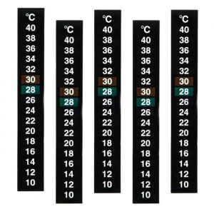 5 pi&egrave;ces temp&eacute;rature Autocollant adh&eacute;sif thermom&egrave;tre Bande Aquarium thermom&egrave;tre Autocollant thermom&egrave;tre Celsius Affichage