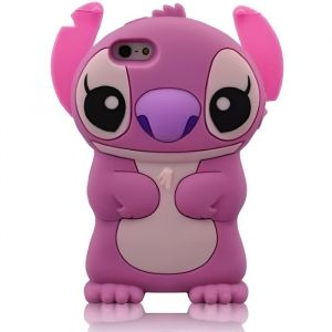 Coque Housse Etui Iphone 5/5S Lilo & Stitch Rose