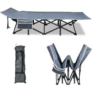 LILIIN Lit de camping lit pliant avec sac de transport et poche lat&eacute;rale lit de camping capacit&eacute; de charge jusqu&agrave; 250kg