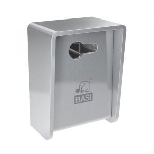 Coffre-fort &agrave; cl&eacute;s mural - BASI - Acier inoxydable - 110x80x55 mm - 2 crochets &agrave; cl&eacute;s - Verrouillable