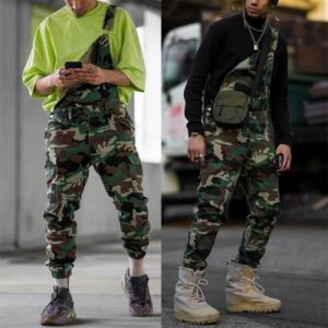 Salopette en Denim Homme Vintage Coupe Régulière Multipoches de Travail Jeans Pantalon Slim Jumpsuit Dungarees Streetwear