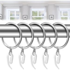 40 Pcs Anneaux Rideaux en M&eacute;tal Anneaux pour Tringle &agrave; Rideaux Anneaux et Crochets pour Rideaux Diam&egrave;tre Int&eacute;rieur 30 mm