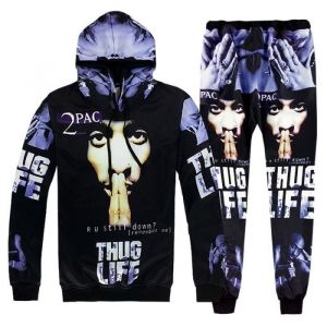 Homme 3d imprimé à capuche2017 Hip Hop hommes 3D survêtements à capuche ensembles impression 2Pac Tupac pulls à capuche de mode sw