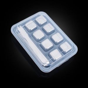Rafraichisseur vin304 glaçons en acier inoxydable réutilisable refroidisseur pierre île whisky bière vin métal granule - Type 9pcs
