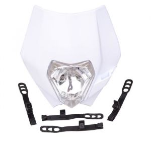 Universal 12V 35W Moto Supermotard halogène Phare Indicateur Carénage Abat pour Dirt Bike Motor Blanc