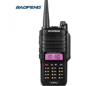 Baofeng UV-9R Plus Talkie-walkie FM radio VHF/UHF IP67 &eacute;tanche avec double bande/affichage/veille longue port&eacute;e (Casque ajout&eacute;)