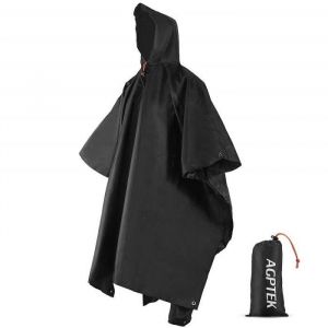 Poncho Pluie Imperm&eacute;able avec Capuche Cape de Pluie EVA Randonn&eacute;e Unisexe avec Sac de Transport Mat&eacute;riau PU de Camping/Voyage/V&eacute;lo