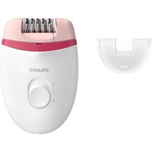 Épilateur Philips Satinelle Essential - Rose Blanc - 15 V - Conception ergonomique - Autonomie 40 min