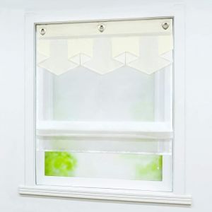 Store enrouleur Bateau Transparent - HONGYA - L/H 120x140cm - Voilage Synth&eacute;tique - Style Contemporain - Design